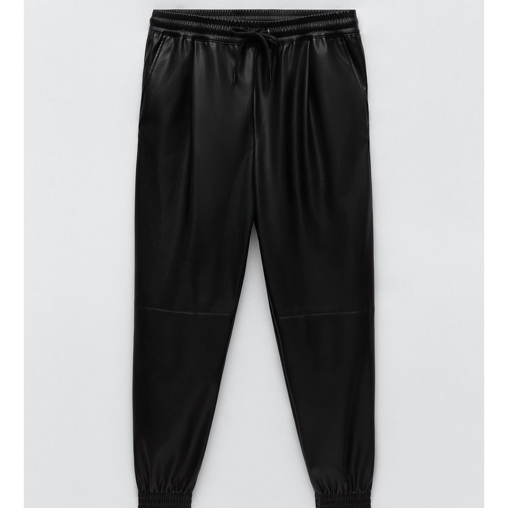 ZARA leather jogging pants joggers